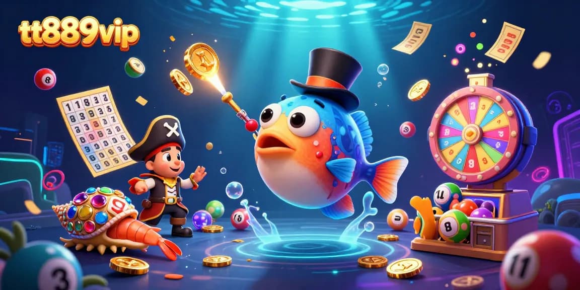Engage with tt889vip's exciting deep-sea adventure featuring vibrant lottery action and treasure.