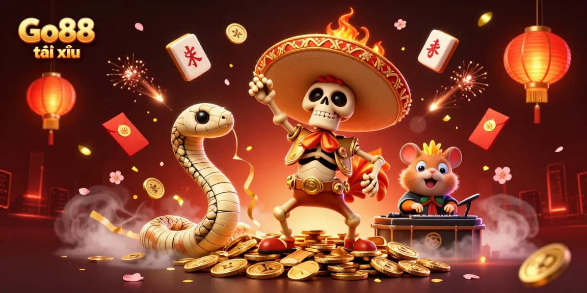 Experience exciting gameplay at Go88 tài xỉu with vibrant characters and dynamic casino elements.