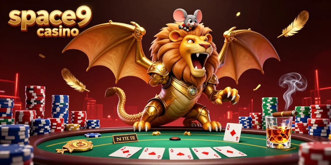Engage with space9 casino's thrilling poker action amidst vibrant 3D fantasy elements.