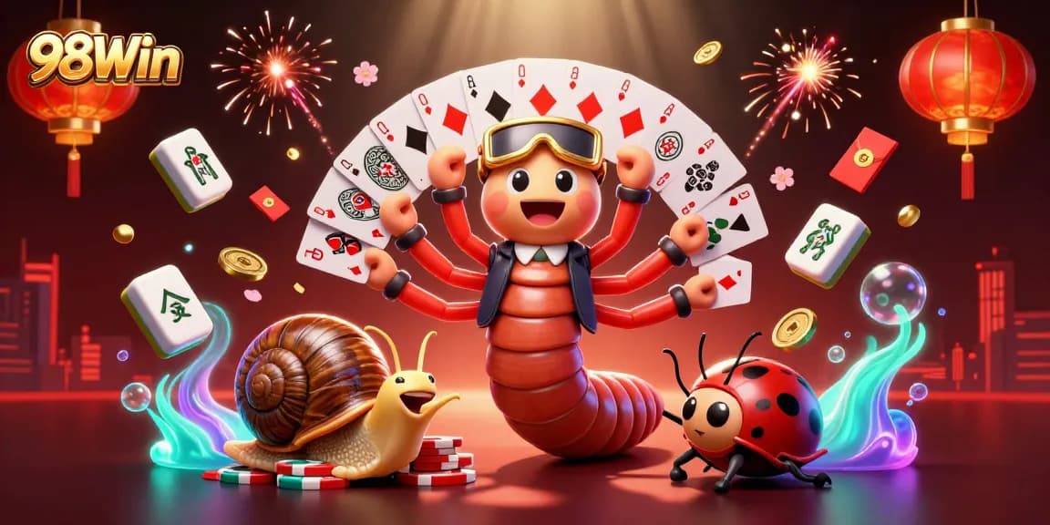 Experience thrilling gameplay at 98Win with unique casino characters and vibrant action elements.