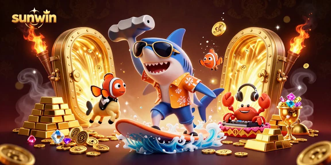 Experience thrilling games at sunwin with vibrant characters and dynamic casino elements.