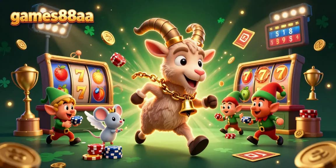 games88aa engages players in thrilling slot action with a vibrant casino scene featuring dynamic characters.