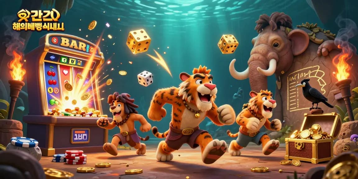 Experience an exciting scene of 안전 해외배팅사이트 showcasing thrilling casino elements and animated characters.