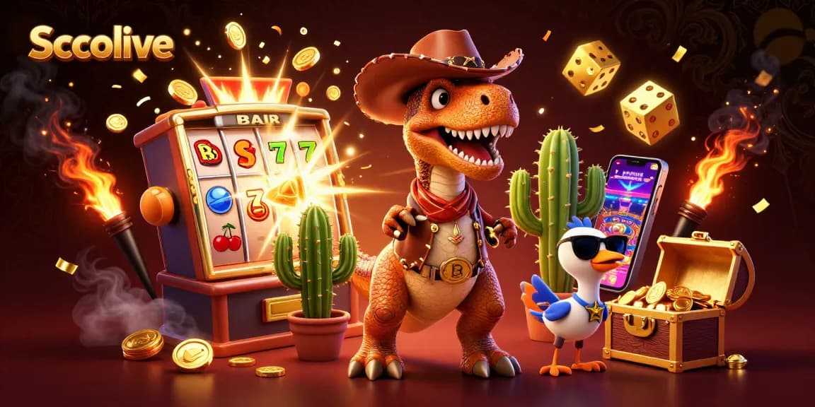 Socolive offers thrilling action with vibrant 3D casino elements featuring a T-Rex and friends.