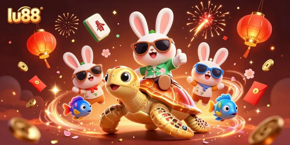 Experience the excitement of lu88 with our vibrant 3D cartoon casino scene featuring lucky symbols.