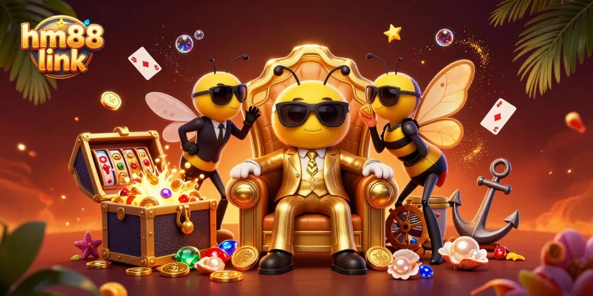 Engage with the hm88 link casino experience in this vibrant 3D illustration packed with gaming action.