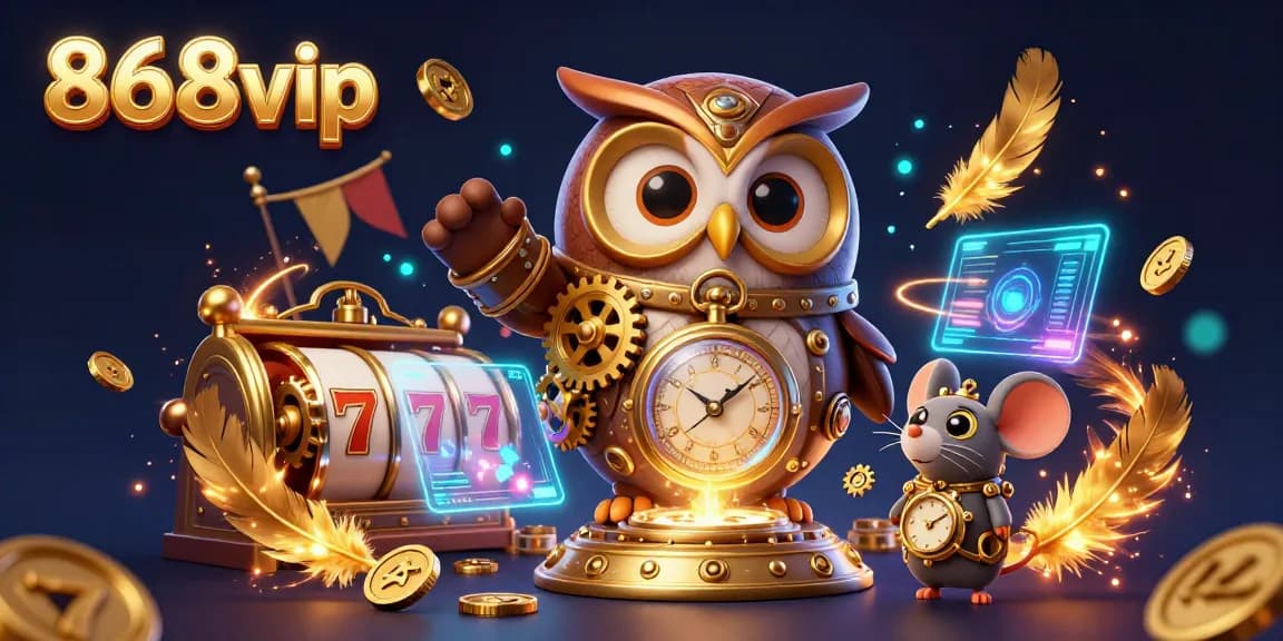 Experience the thrill of 868vip with a vibrant, action-packed casino scene featuring steampunk characters and dynamic game elements.