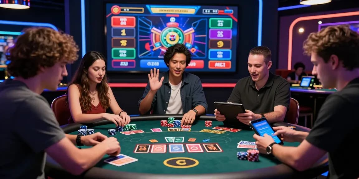 Lemacau Login interactive online casino scene with players at a virtual table and live dealer.