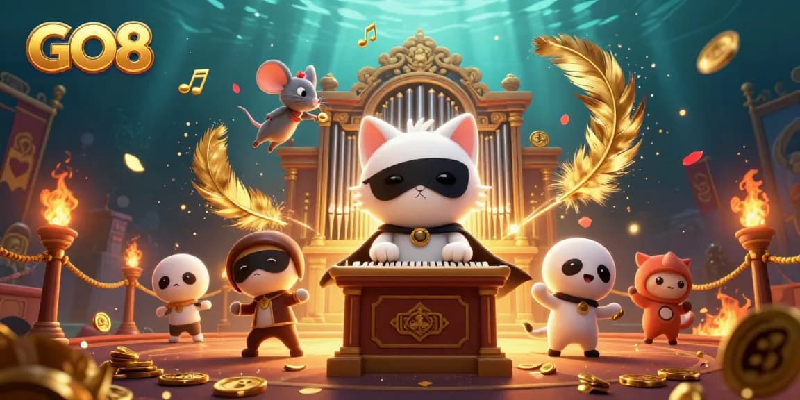 Spin the reels at GO8 casino with our enchanting 3D illustration of a whimsical gaming scene.