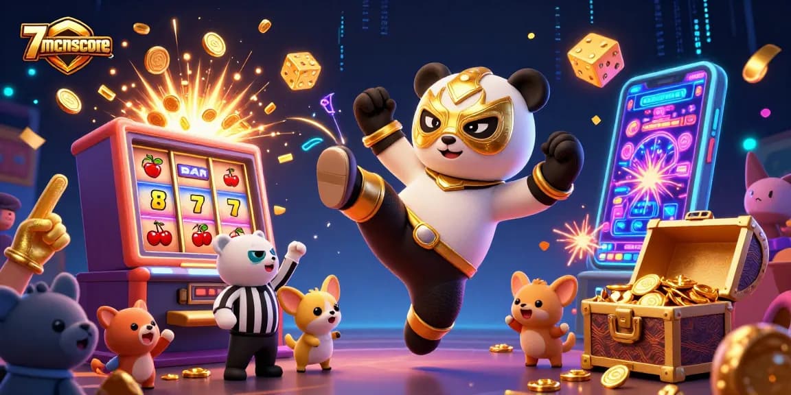 Experience exhilarating wins with 7mcnscore as vibrant animal characters celebrate around a jackpot!