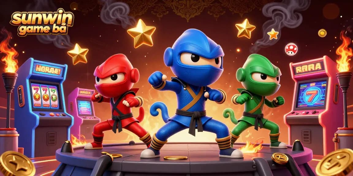 Experience thrilling action in sunwin game bài with vibrant 3D illustrated chameleons and arcade elements.