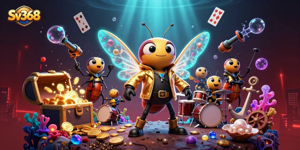 Engage with exciting casino themes in the vibrant Sv368 illustration showcasing dynamic game elements.