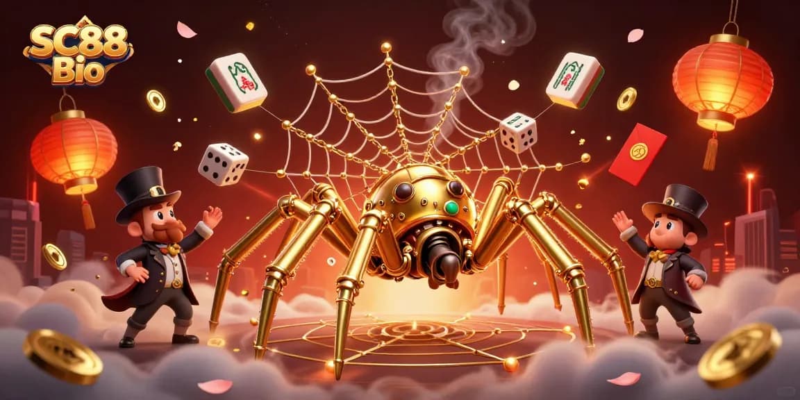Experience the allure of SC88 Bio through a vibrant 3D casino scene filled with excitement and golden treasures.