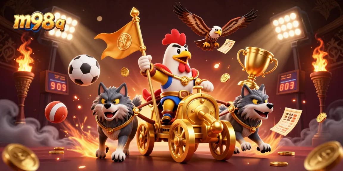 Engage with m98 q as the rooster warlord leads in a dynamic sports betting carnival.
