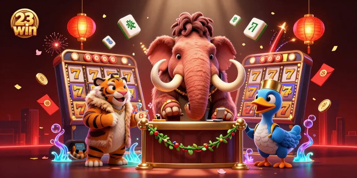 Experience thrilling gameplay at 23win with vibrant slot machines and stylish casino characters.