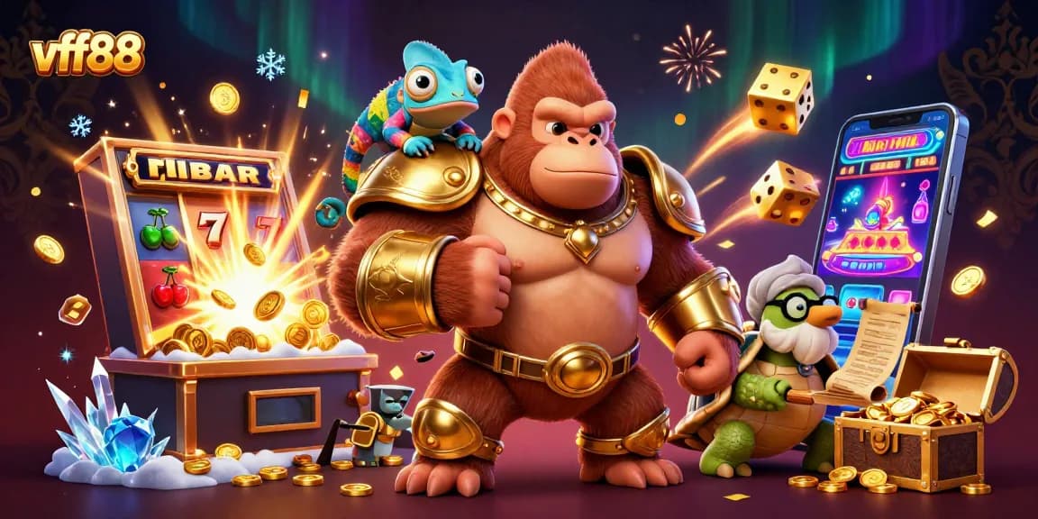 Experience vff88's thrilling gaming action with vivid characters and dynamic casino elements bursting forth.