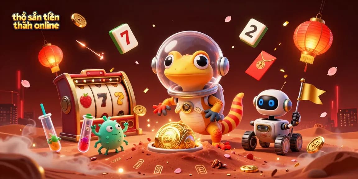 Experience the thrills of thợ săn tiền thưởng online with vibrant slot game elements and 3D digital characters.