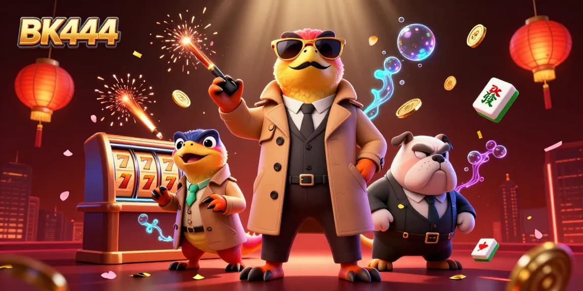 Experience the excitement at BK444 online casino with dynamic 3D illustration of playful raptors in disguise.