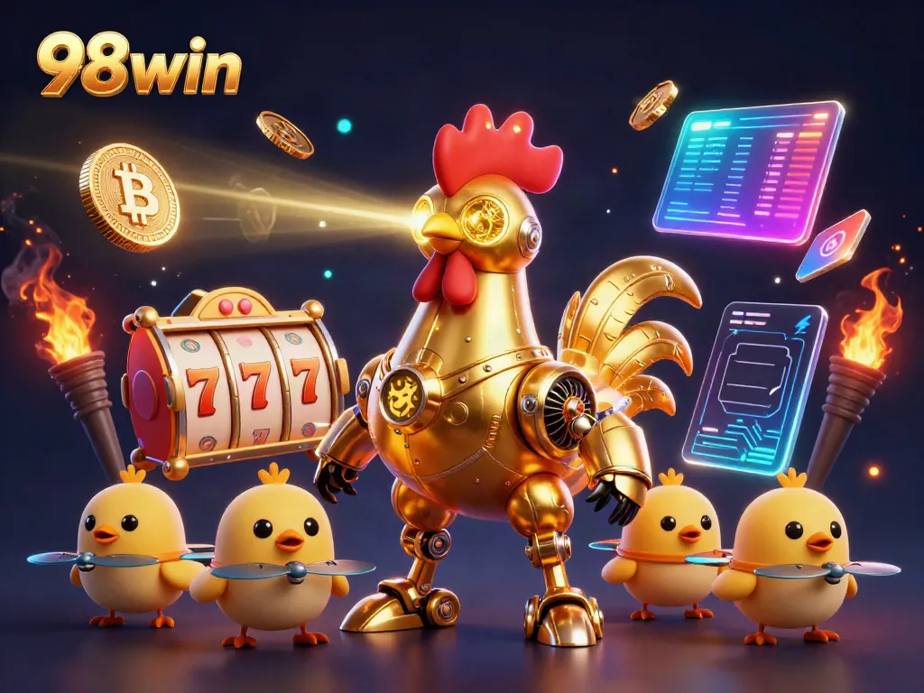Experience thrilling jackpot wins at 98win with energetic gaming elements and vibrant visuals.