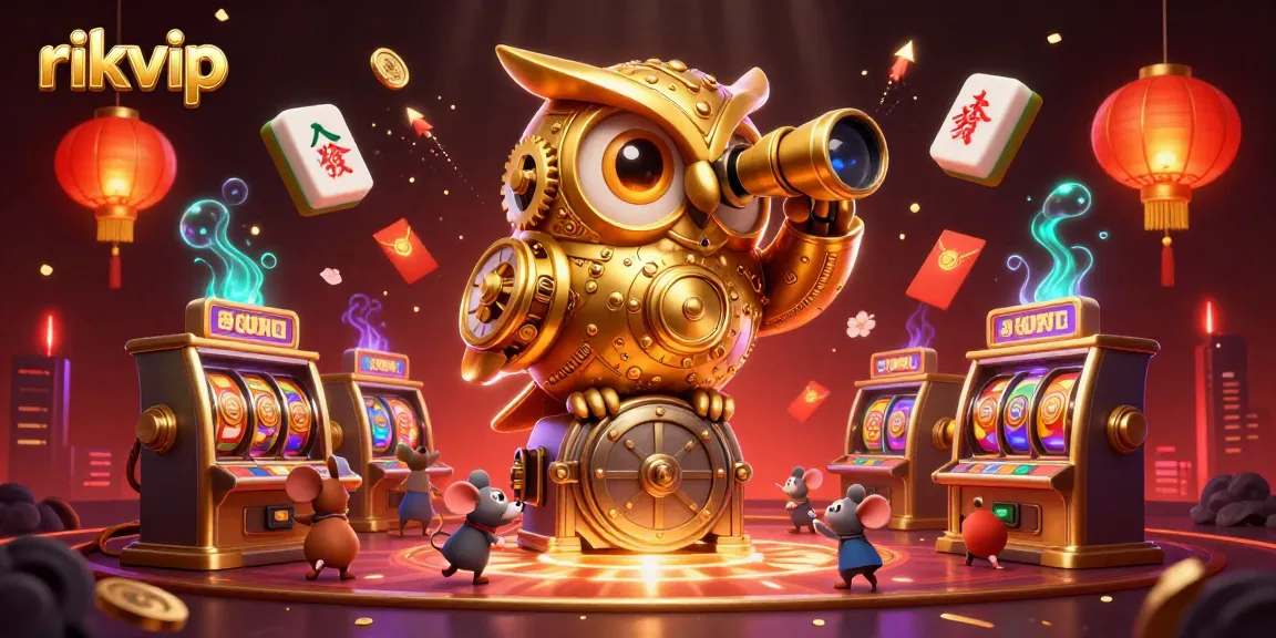 Experience the thrill of rikvip with a vibrant 3D illustration featuring engaging casino elements.