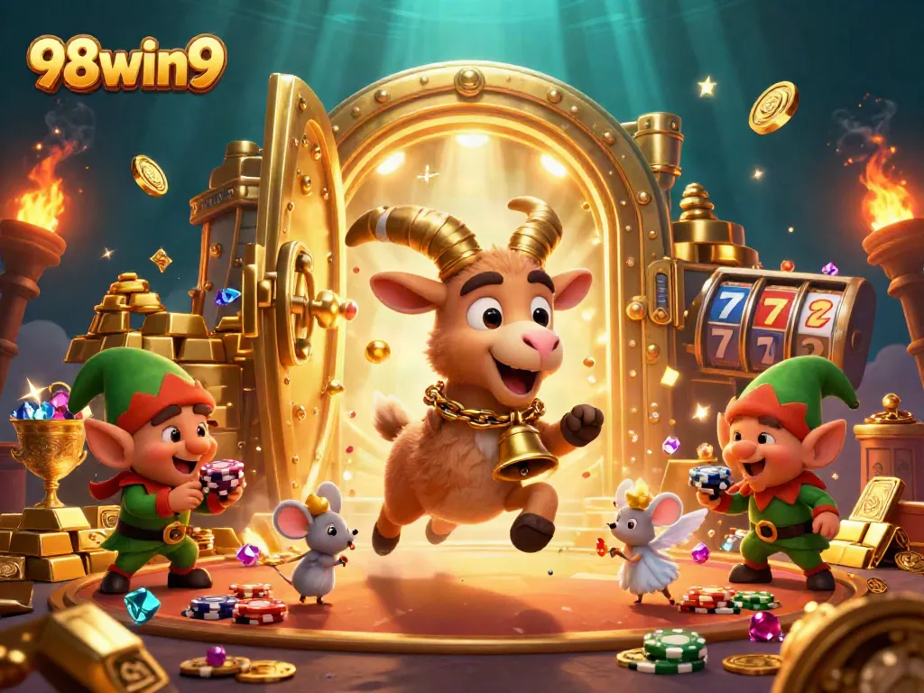 Engage with thrilling slot games at 98win9's unique holiday-horror casino scene.