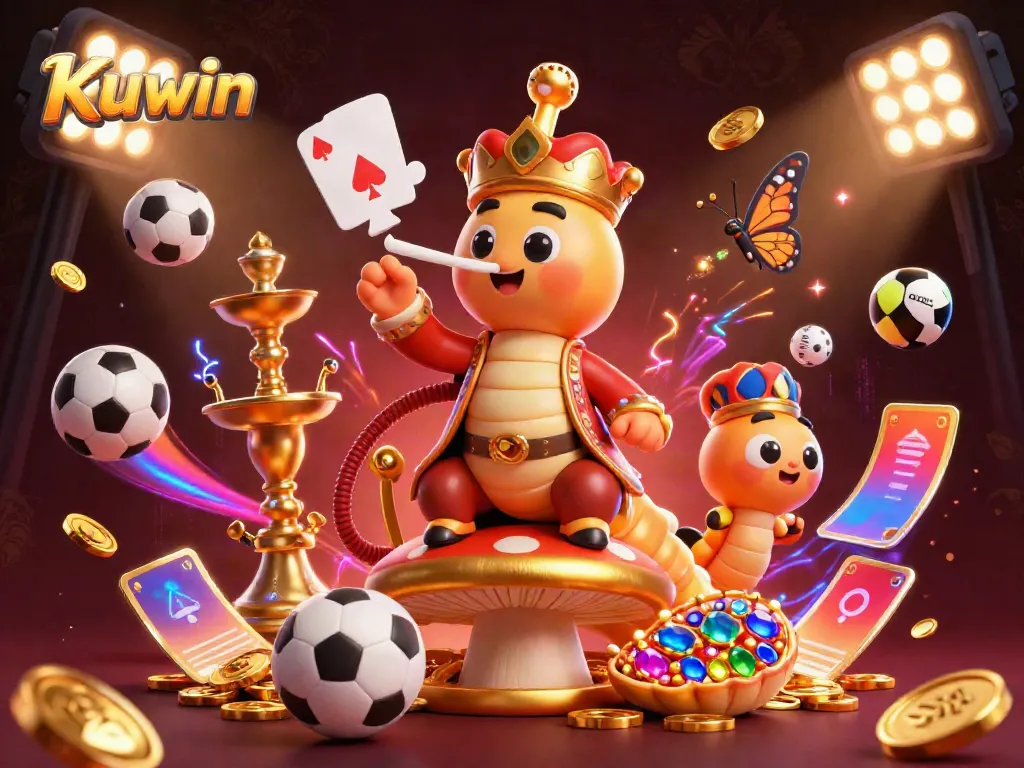 Kuwin's vibrant casino scene features a hookah-master and poker symbols, showcasing dynamic betting elements.