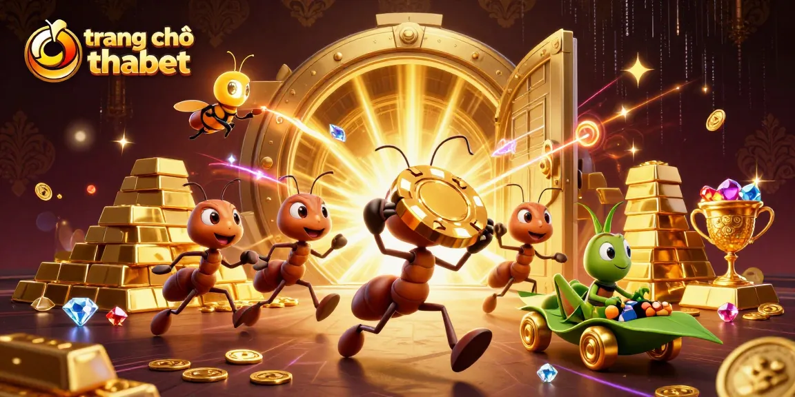 Experience the excitement at trang chủ thabet with a dynamic heist scene featuring ants and treasure.