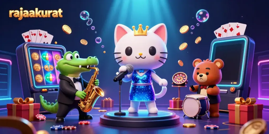 Rajaakurat menampilkan kucing penyanyi jazzy, buaya, dan beruang dalam pertunjukan kasino