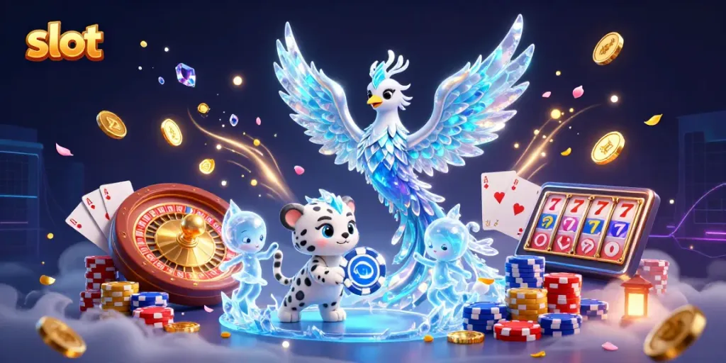 Spin the reels and chase jackpots in this vibrant slot-themed casino illustration.
