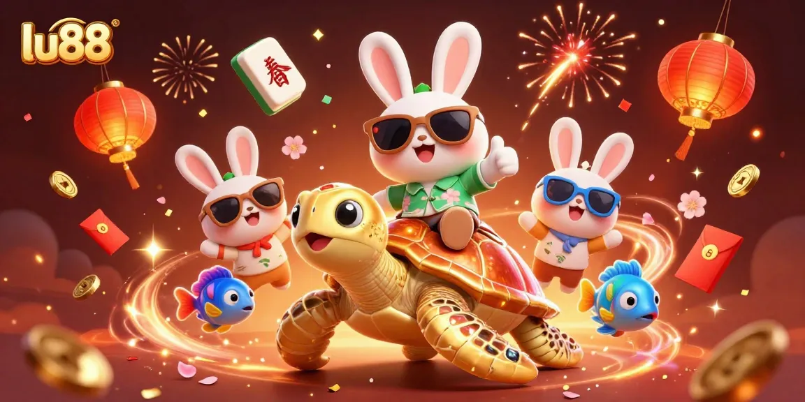 Experience the excitement of lu88 with our vibrant 3D cartoon casino scene featuring lucky symbols.