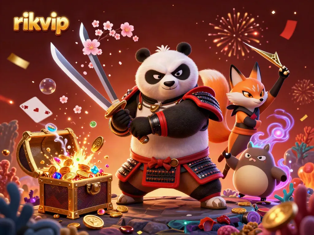 Experience vibrant gameplay at rikvip with a dynamic 3D casino scene featuring interactive characters and elements.