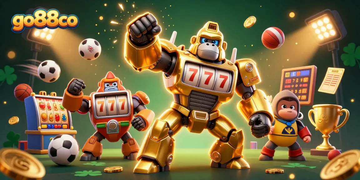 Experience thrilling gameplay at go88co with dynamic slot and sports elements in a vibrant 3D scene.
