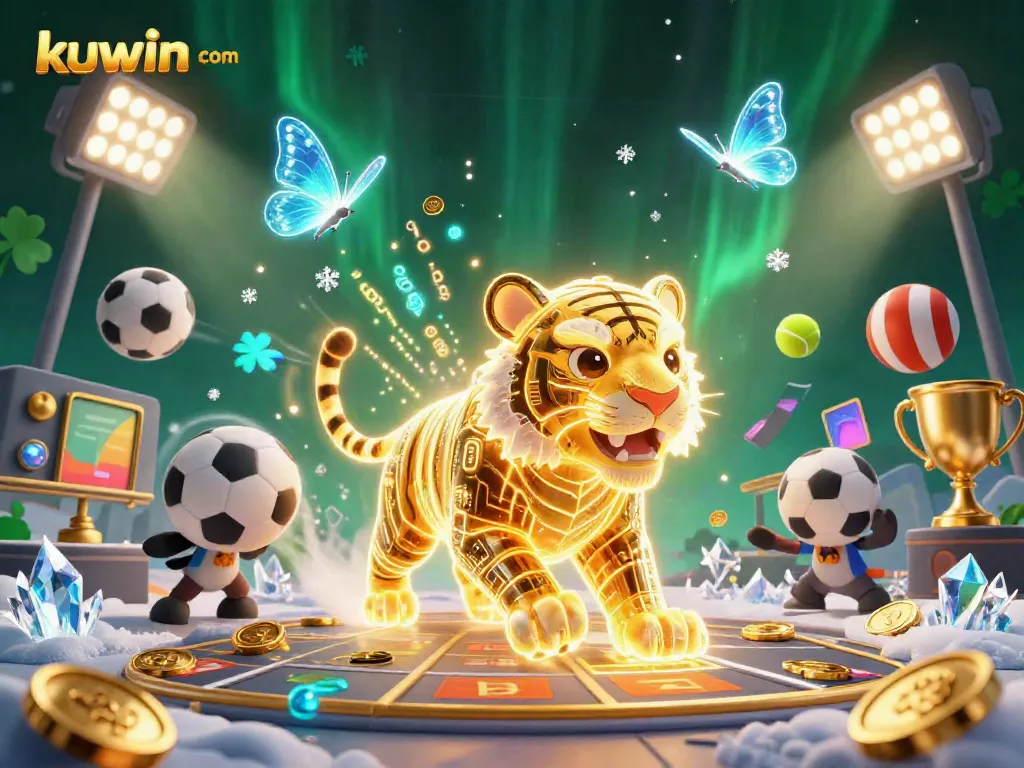 Experience exciting gameplay with kuwin com in this dynamic casino scene featuring a light energy tiger.