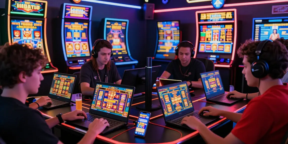 Engaged players enjoying thrilling online slot games in a vibrant digital environment.