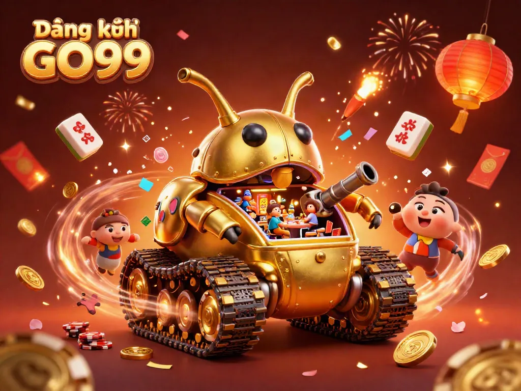 Engage with Đăng ký GO99 in dynamic illustrated casino scene full of vibrant action and colorful elements.