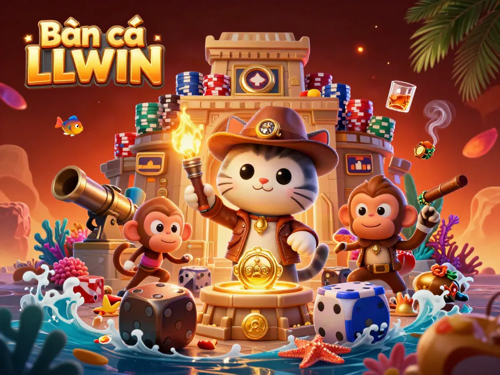 Engage in thrilling gameplay with Bắn cá LLWIN featuring animated sea life, vibrant underwater scenes, and exciting game elements.