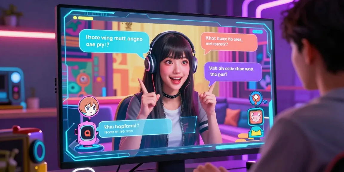 AI chat hentai character engaging users in a vibrant virtual chat room.