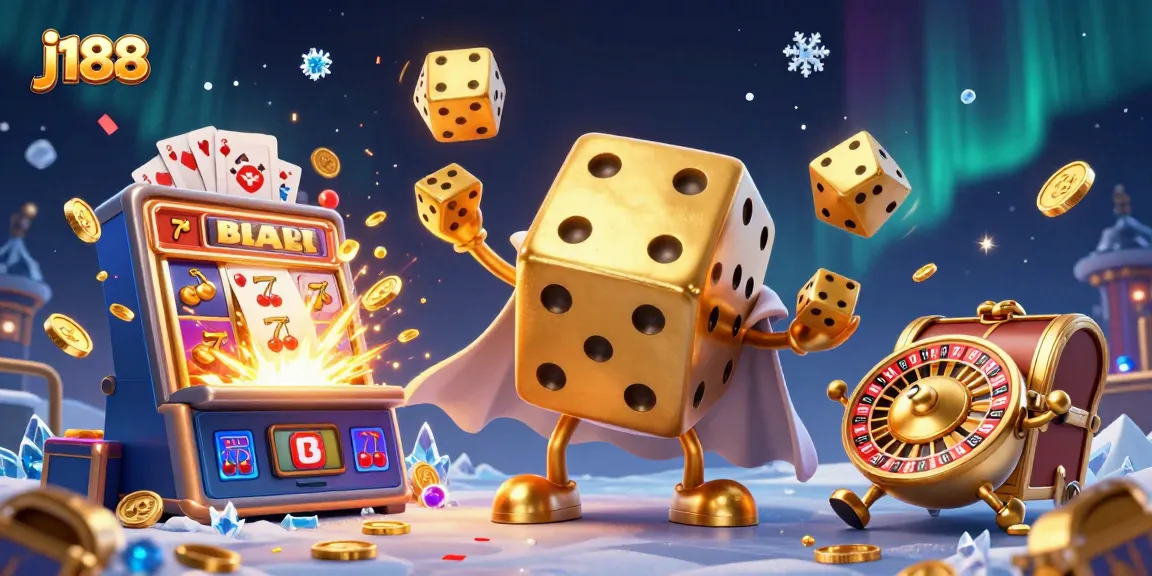 Experience the excitement of j188 gaming with golden dice and a jackpot explosion.