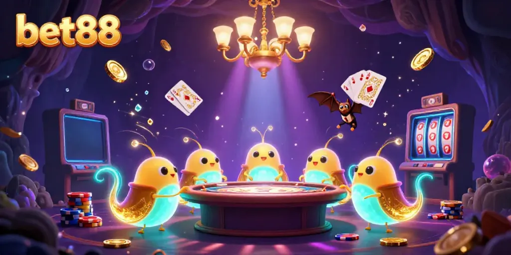 Experience the thrill of bet88 in a vibrant cave casino filled with bioluminescent glowworms and dazzling games.