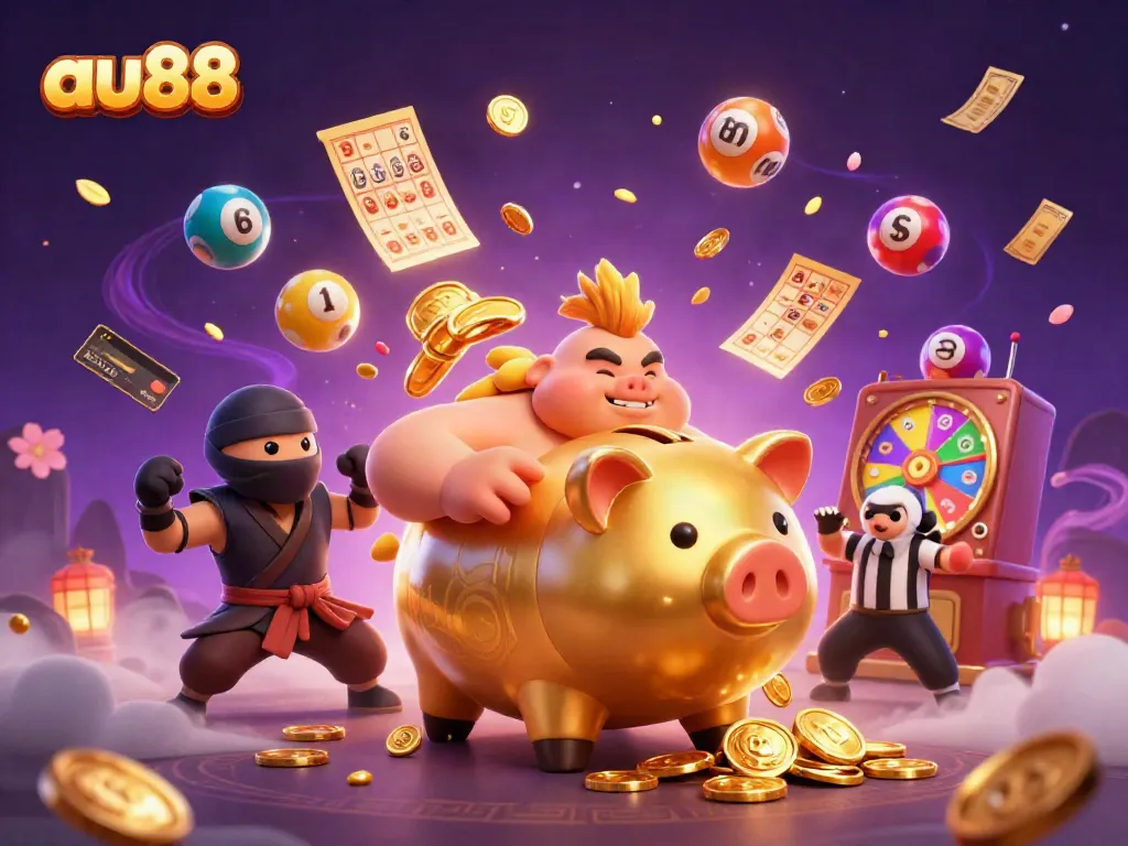 Experience the thrill of gambling with au88, featuring dynamic characters and exciting game elements in an engaging scene.