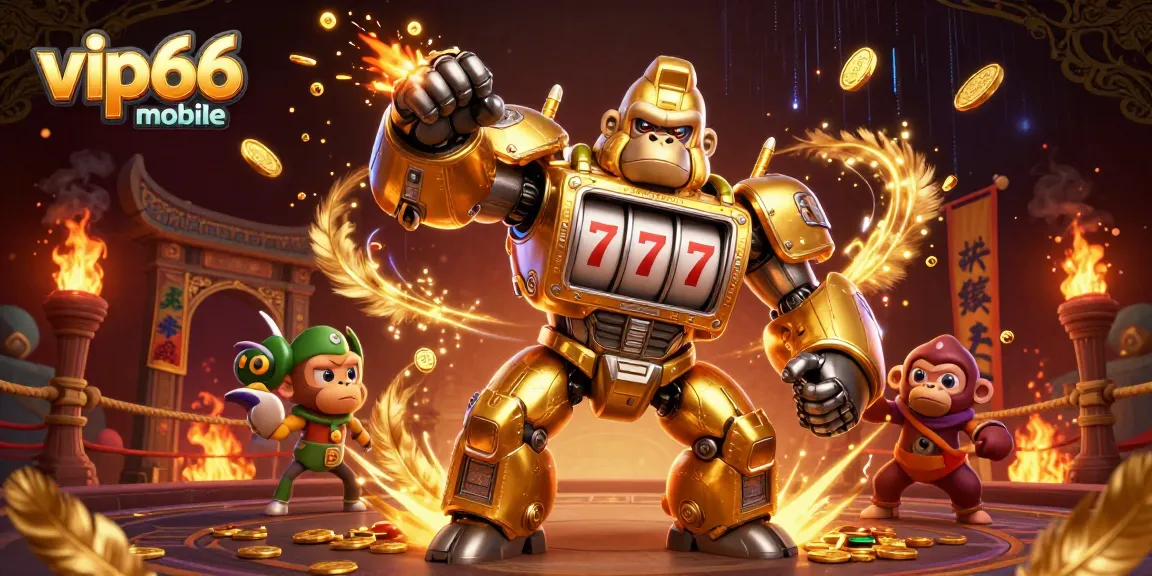 Experience the excitement of vip66 mobile with a vibrant 3D illustration showcasing dynamic casino action.