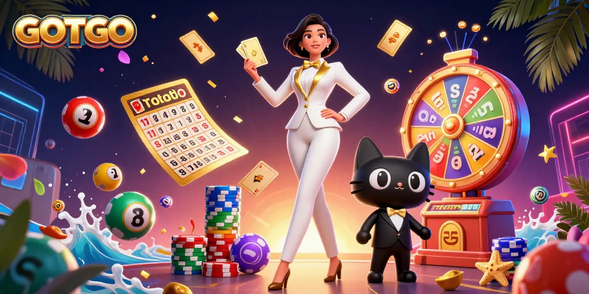 GOTOTO menawarkan permainan kasino yang menarik dengan elemen lotere yang cerah dan karakter yang glamor.