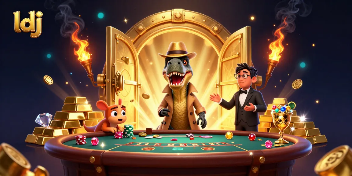ldj velociraptor card counter strategizing in a vibrant casino scene