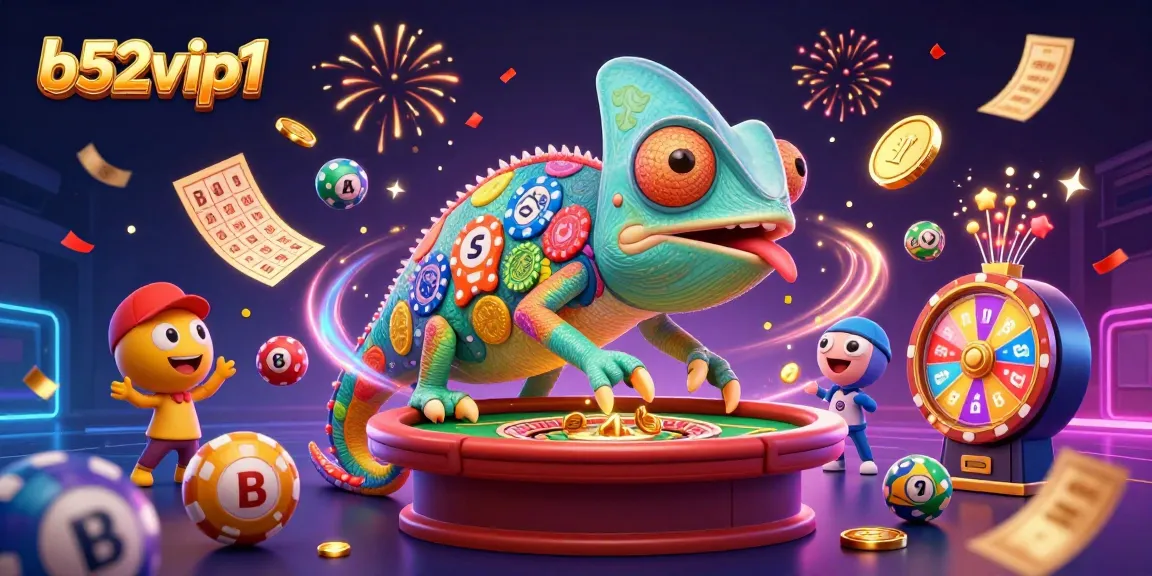 Bets and wins come alive at b52vip1 with a vibrant casino scene, showcasing exciting gaming elements.