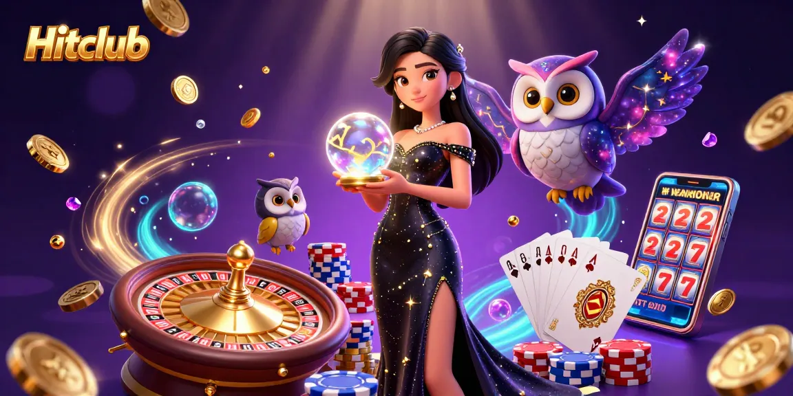 Experience the excitement of Hitclub with immersive casino elements and dynamic gameplay in a stunning 3D illustration.