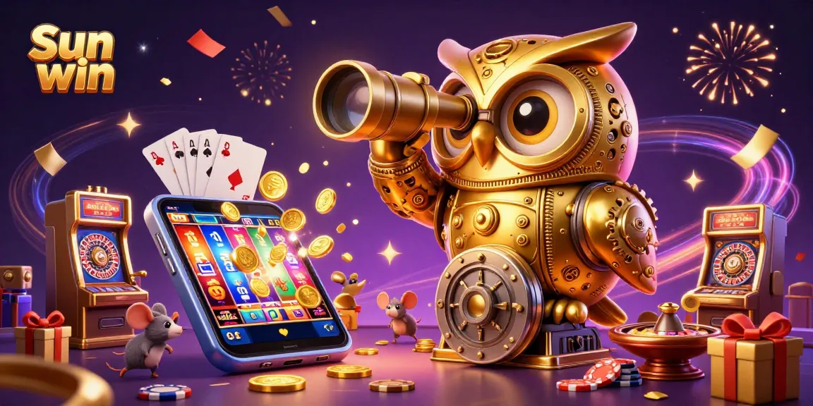 Experience thrilling gameplay at Sun win with an exciting digital casino scene featuring animated characters and vibrant game elements.