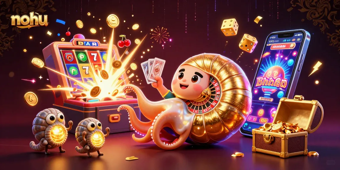 Nohu dazzles with 3D casino excitement, featuring a giant nautilus roulette wheel and vibrant slot rewards.
