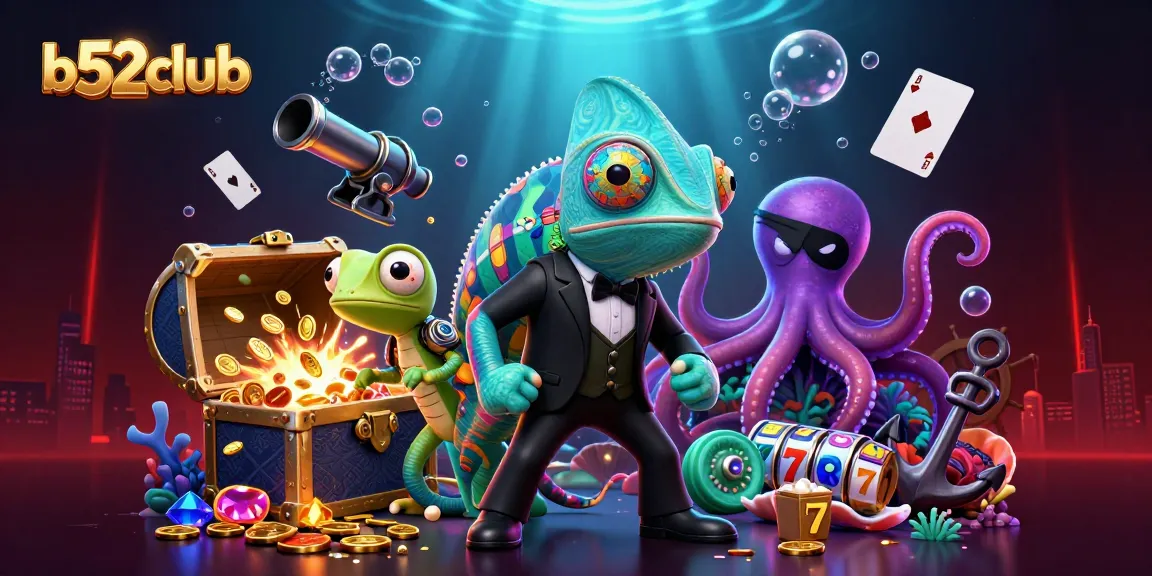 Engage in thrilling slots at b52club with vibrant characters and underwater treasures.