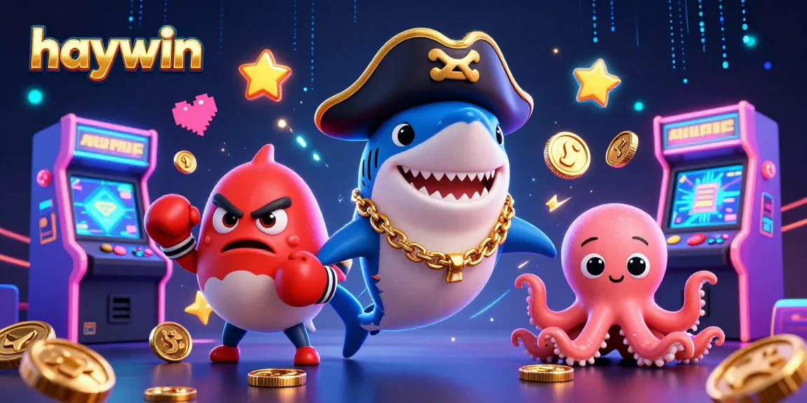 Experience the exhilarating world of Haywin with pirate characters enjoying casino games and vibrant elements.