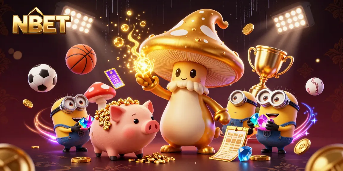 Experience NBET gaming excitement with magical characters and dynamic sports elements in a vibrant casino scene.